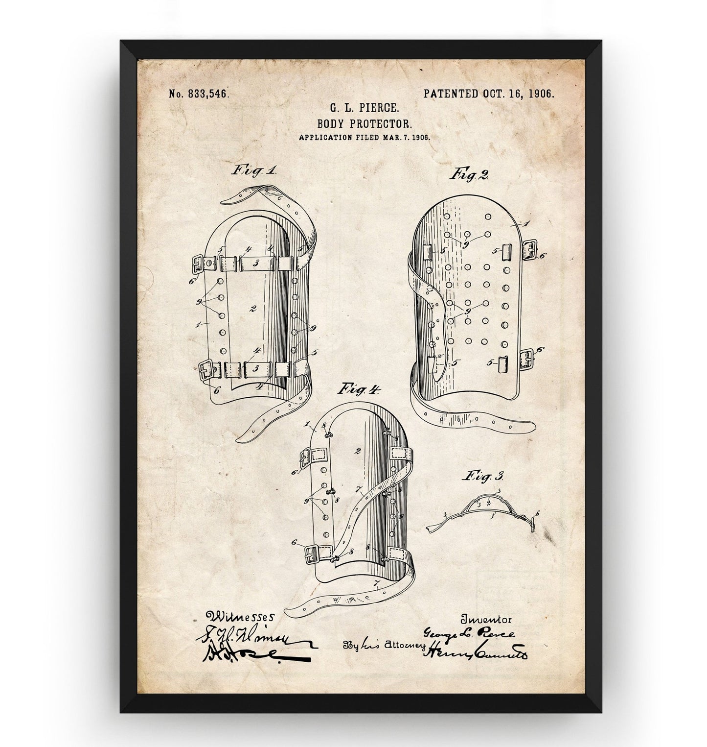 Cricket Leg Pads 1906 Patent Print - Magic Posters