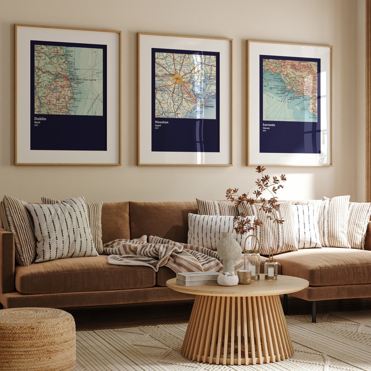 Custom City Map Set Of 3 Prints - Magic Posters