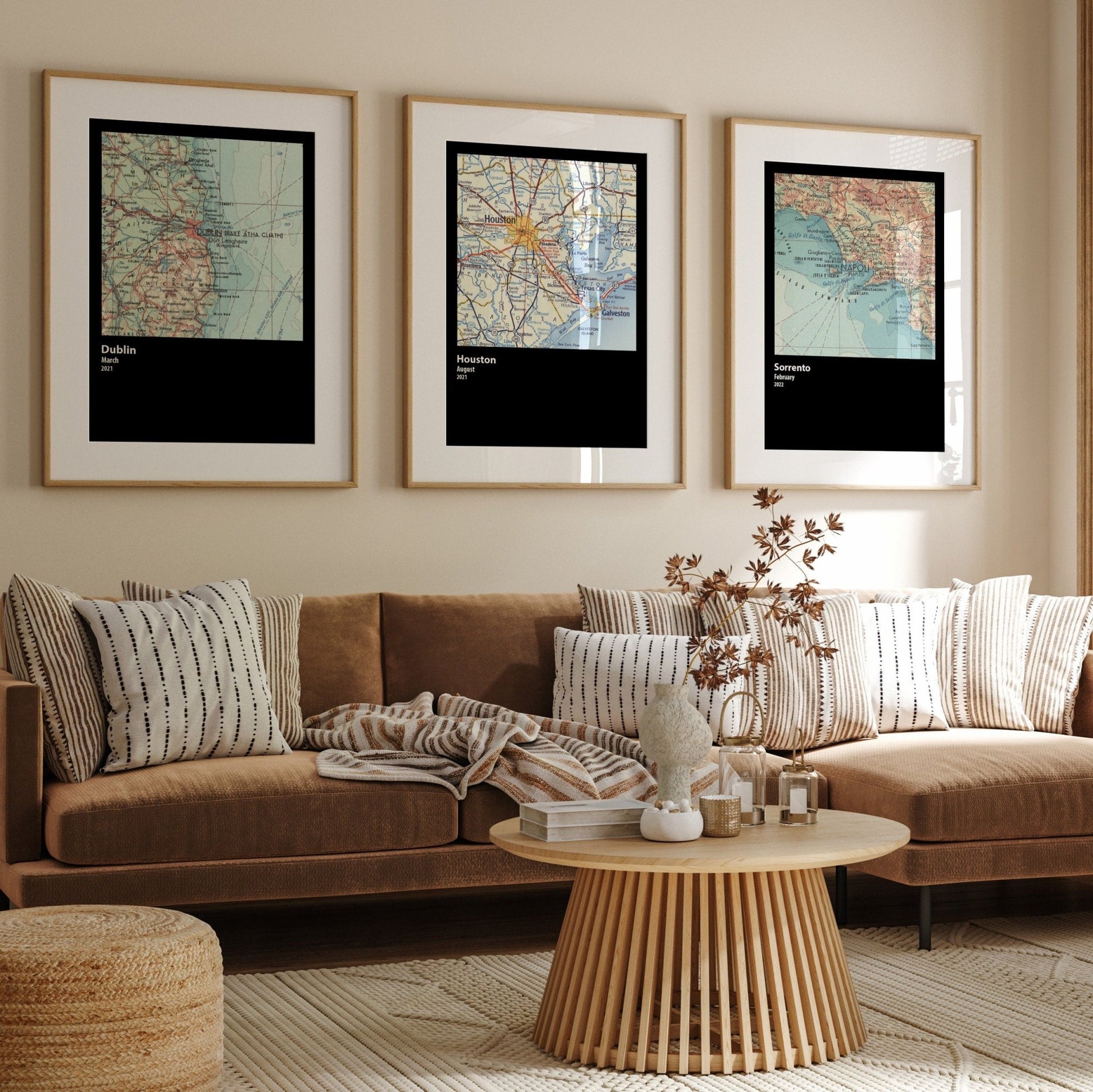 Custom City Map Set Of 3 Prints - Magic Posters