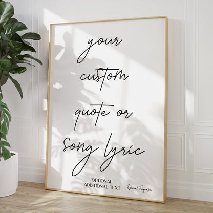 Custom Quote Or Song Lyric Print - Magic Posters