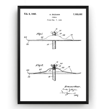 Cymbal 1940 Patent Print - Magic Posters