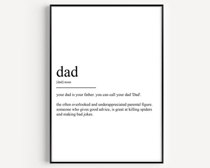 Dad Definition Print - Magic Posters