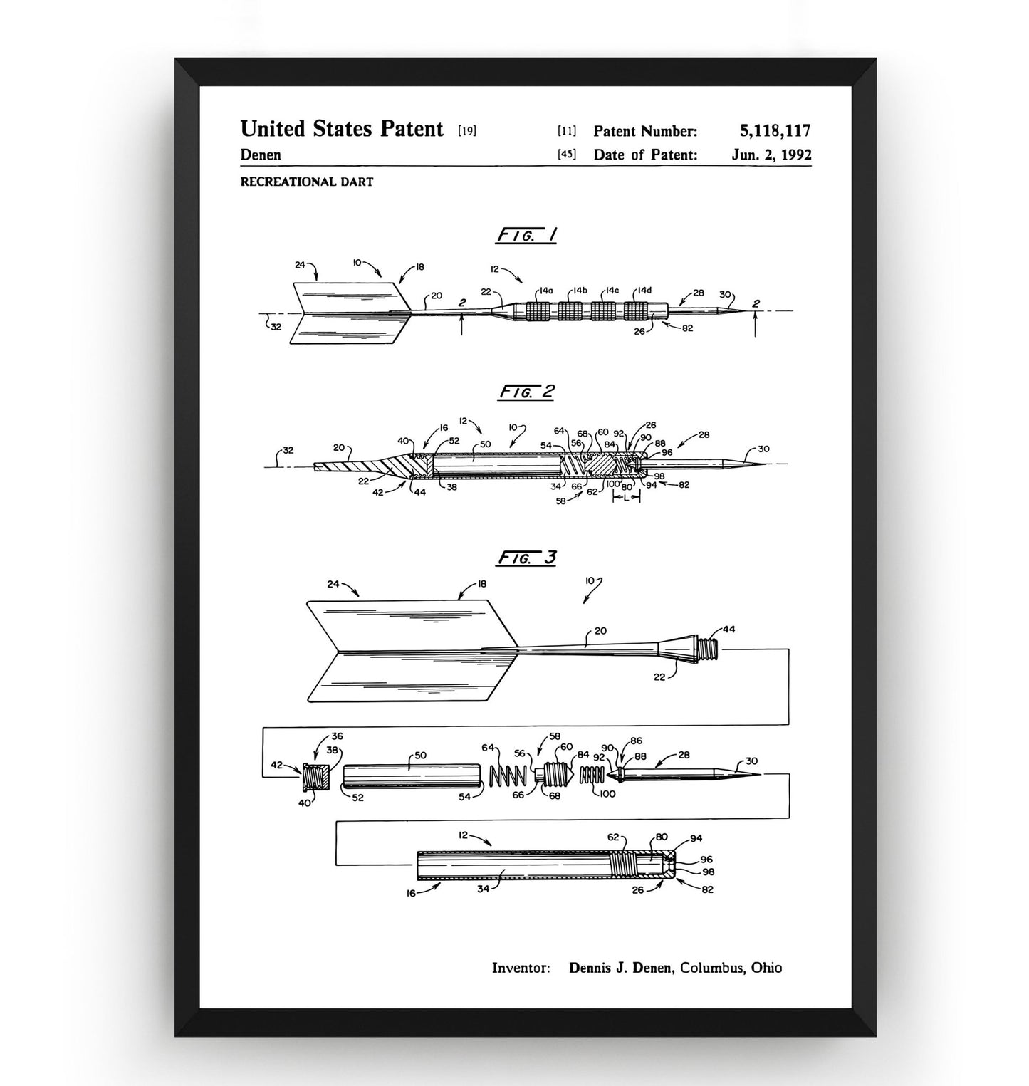 Dart 1992 Patent Print - Magic Posters