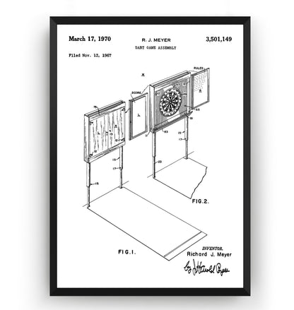 Dartboard 1970 Patent Print - Magic Posters