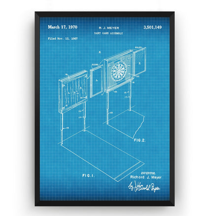 Dartboard 1970 Patent Print - Magic Posters