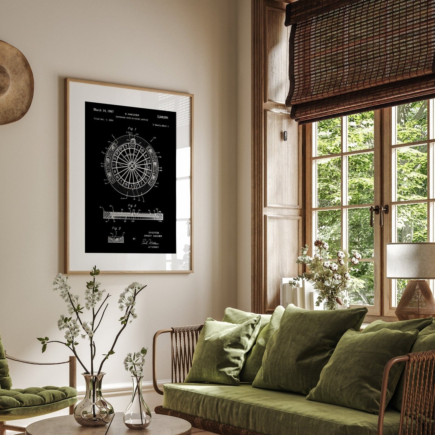 Dartboard With Dividing Lattice 1967 Patent Print - Magic Posters