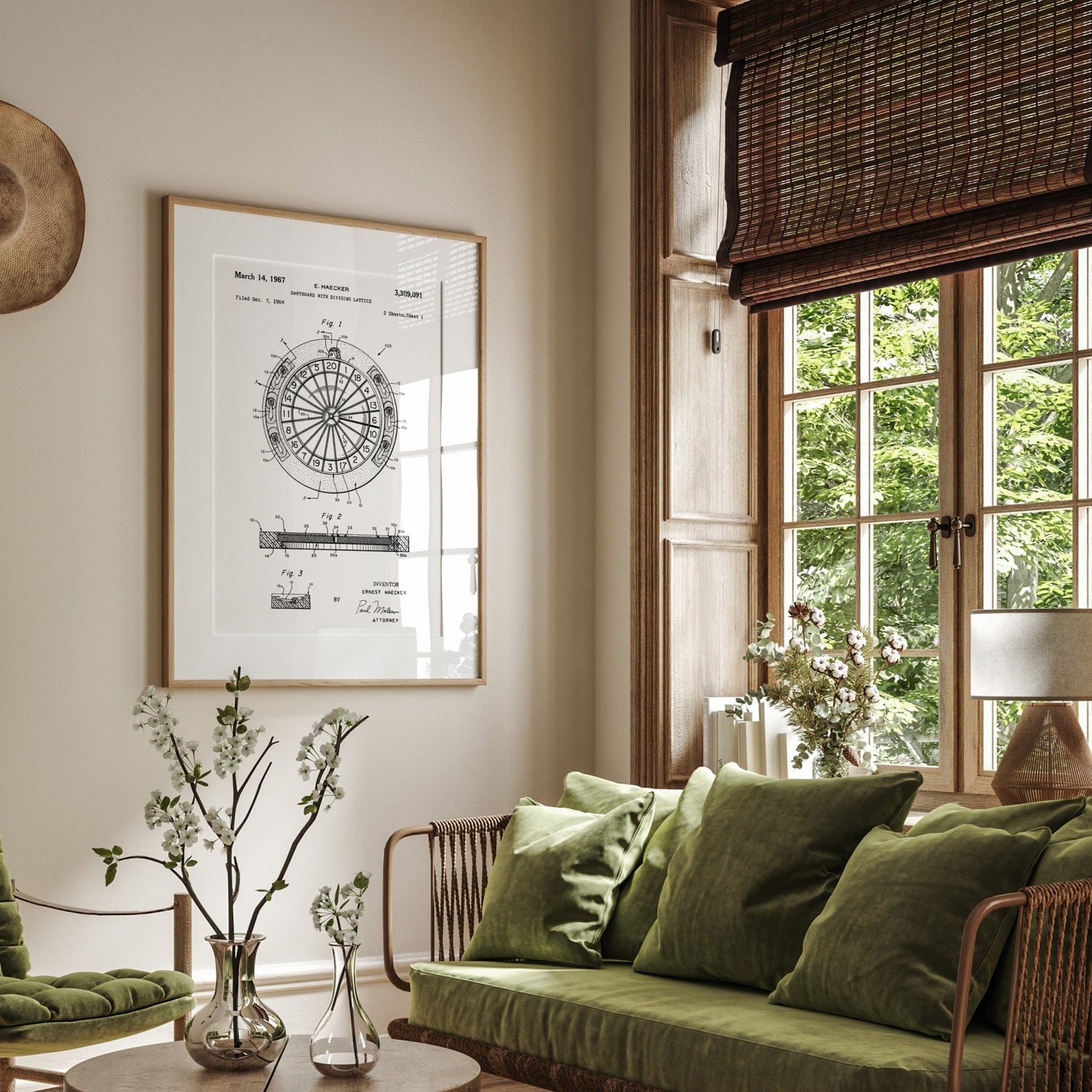 Dartboard With Dividing Lattice 1967 Patent Print - Magic Posters