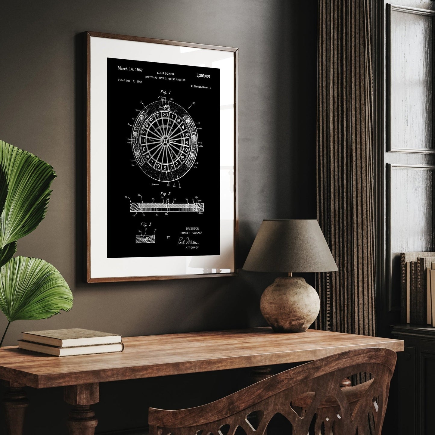 Dartboard With Dividing Lattice 1967 Patent Print - Magic Posters