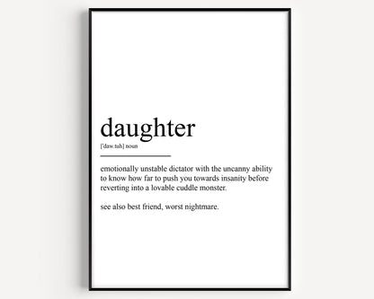 Daughter Definition Print V2 - Magic Posters