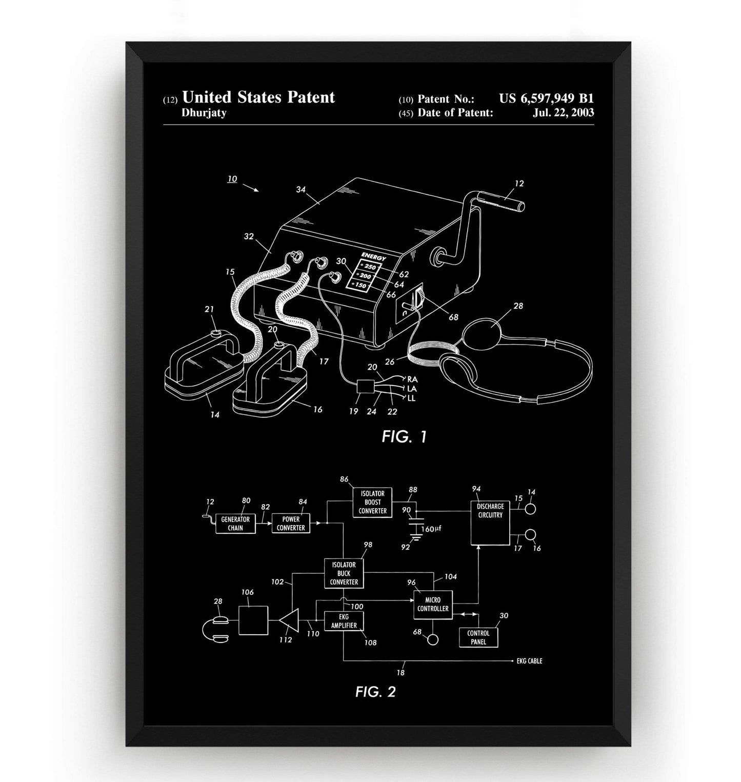 Defibrillator Patent Print - Magic Posters