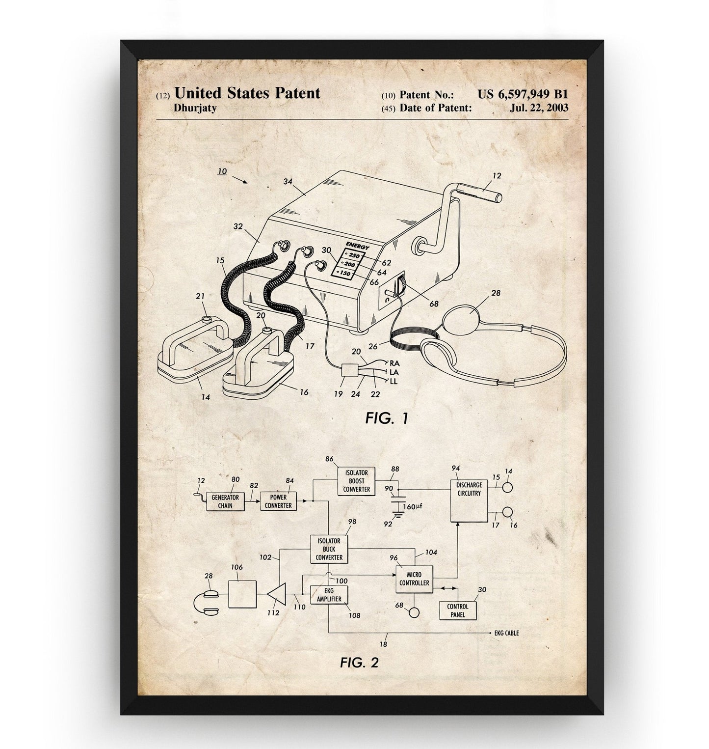 Defibrillator Patent Print - Magic Posters