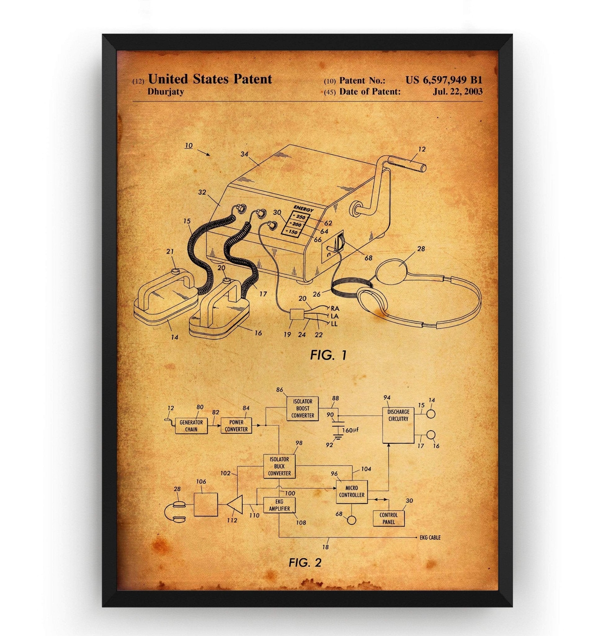 Defibrillator Patent Print - Magic Posters