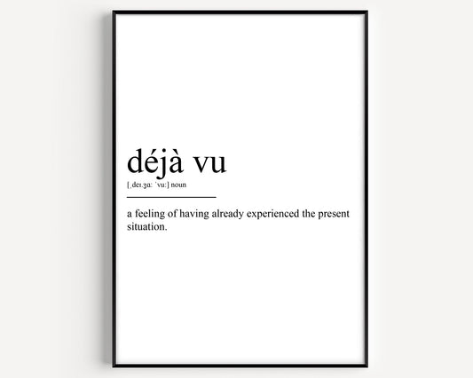 Déjà Vu Definition Print - Magic Posters