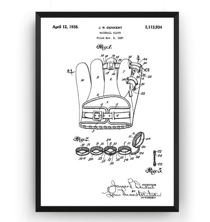 Denkert Baseball Glove Patent Print - Magic Posters