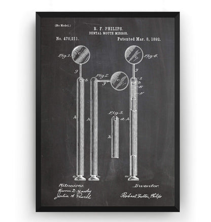 Dental Mouth Mirror 1892 Patent Print - Magic Posters