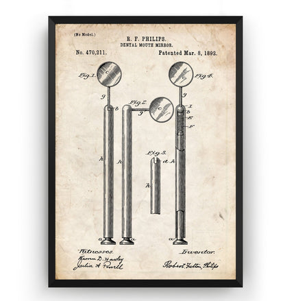 Dental Mouth Mirror 1892 Patent Print - Magic Posters