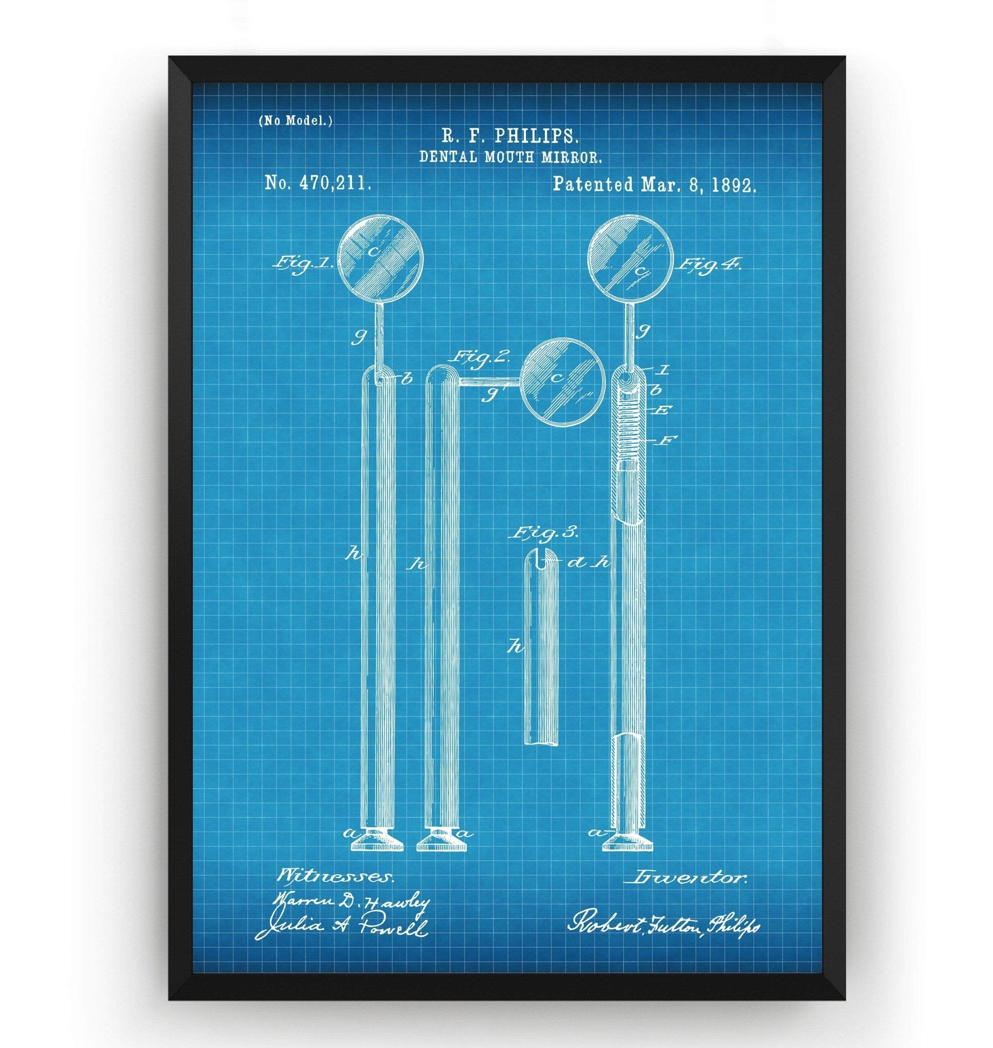 Dental Mouth Mirror 1892 Patent Print - Magic Posters