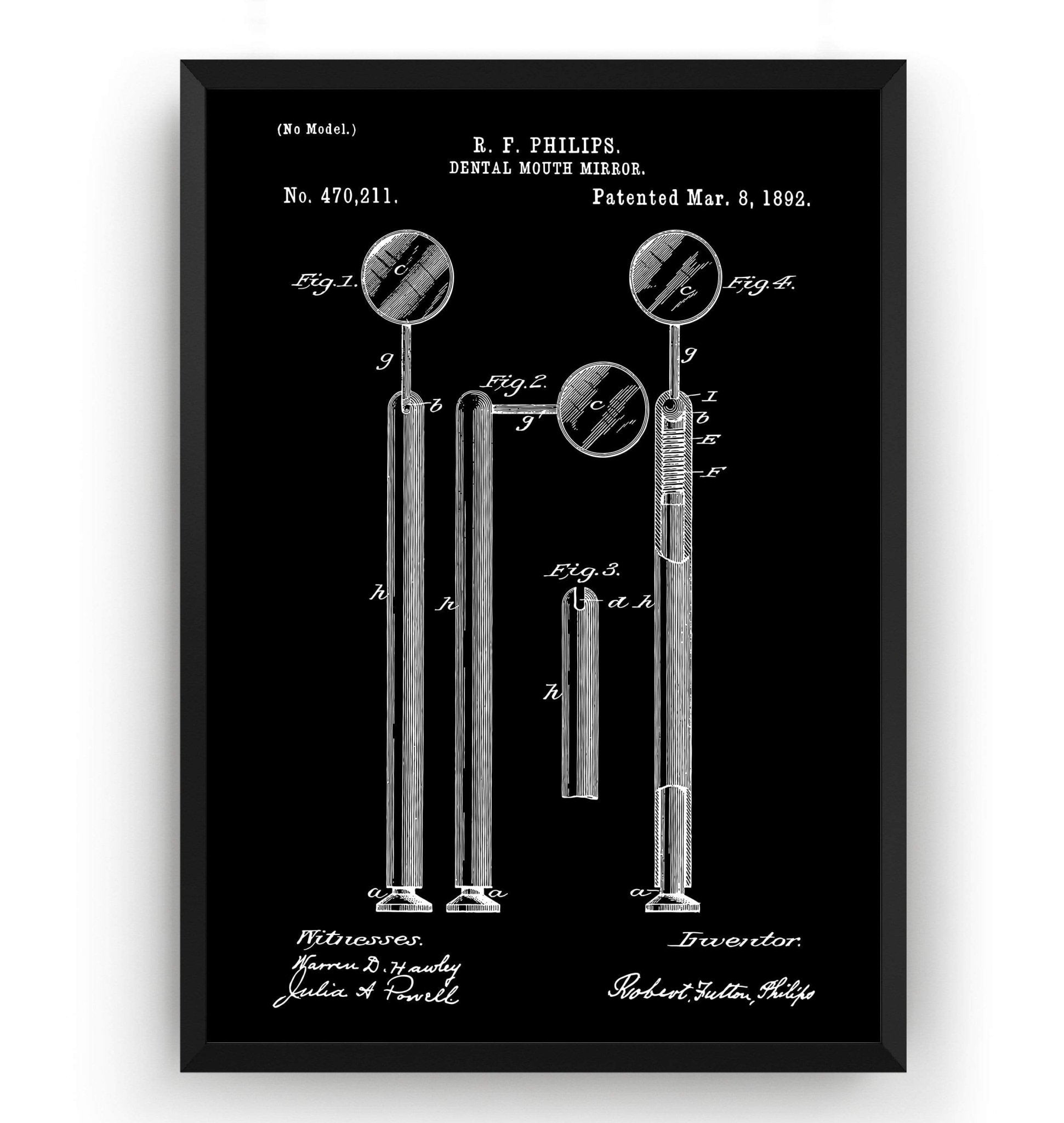 Dental Mouth Mirror 1892 Patent Print - Magic Posters