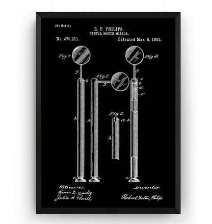 Dental Mouth Mirror 1892 Patent Print - Magic Posters