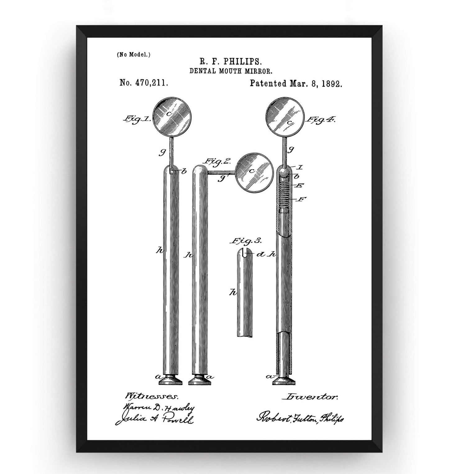 Dental Mouth Mirror 1892 Patent Print - Magic Posters