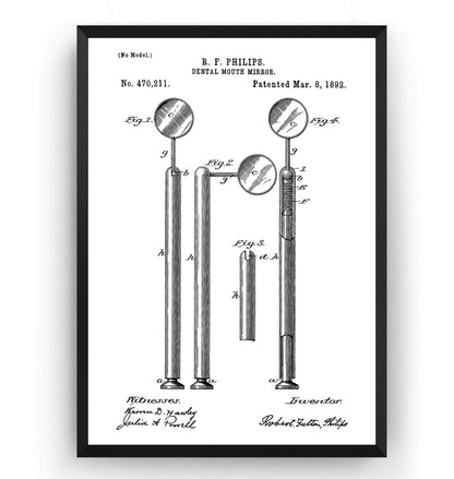 Dental Mouth Mirror 1892 Patent Print - Magic Posters