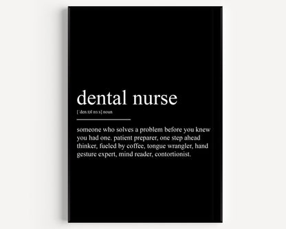 Dental Nurse Definition Print - Magic Posters