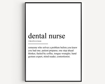 Dental Nurse Definition Print - Magic Posters