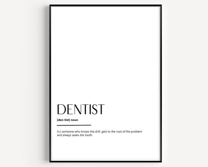 Dentist Definition Print - Magic Posters