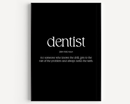 Dentist Definition Print - Magic Posters