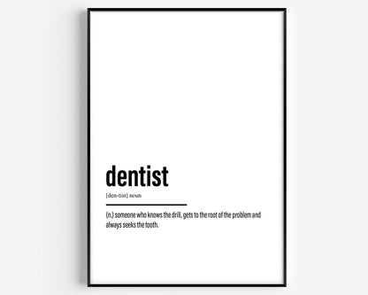 Dentist Definition Print - Magic Posters