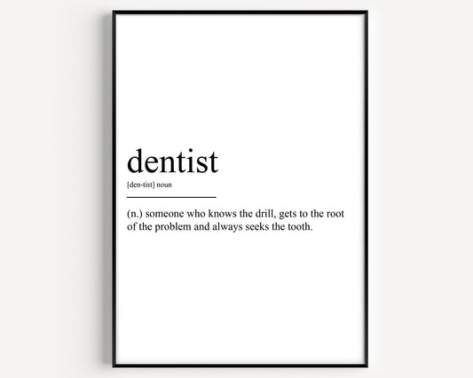 Dentist Definition Print - Magic Posters