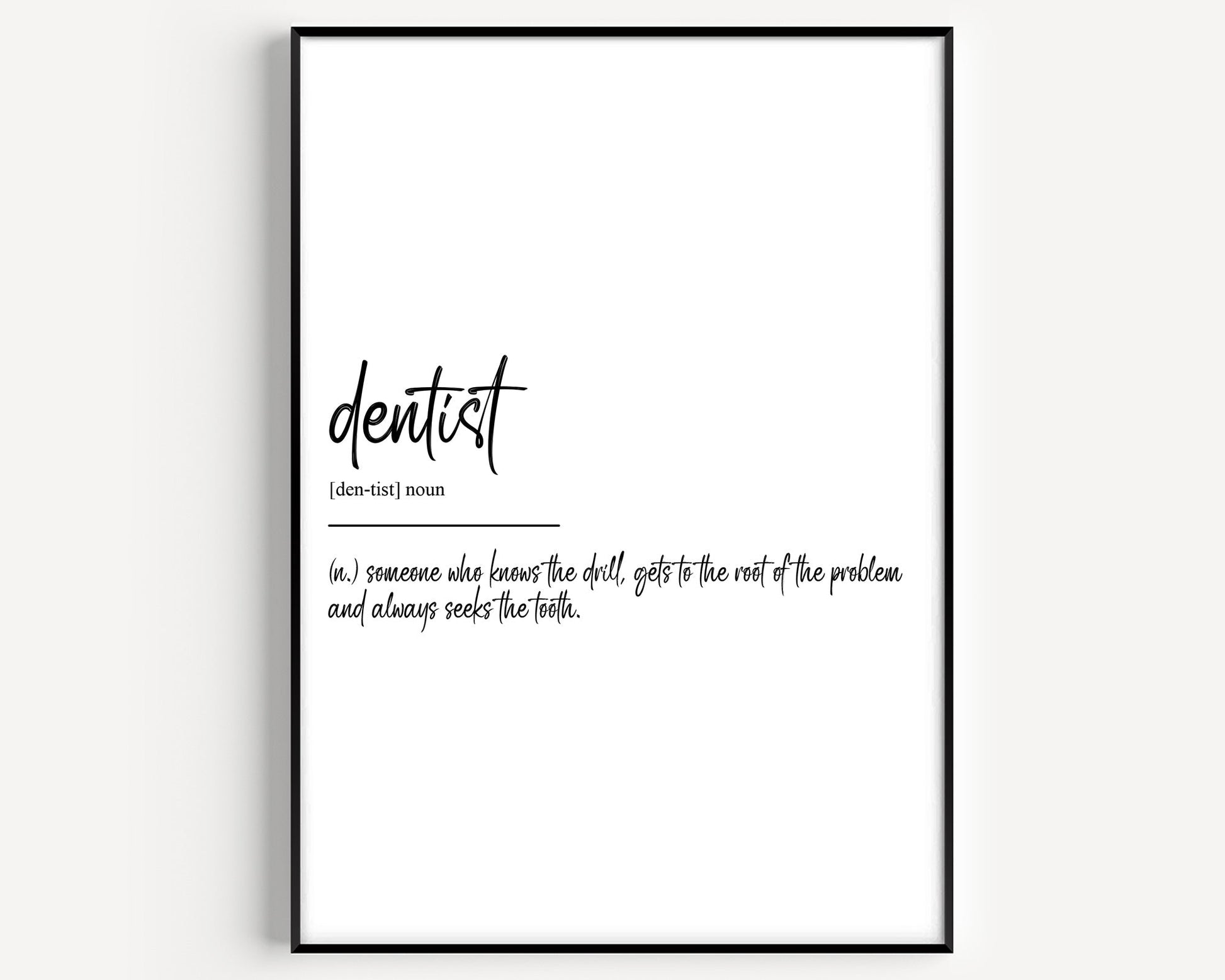 Dentist Definition Print - Magic Posters