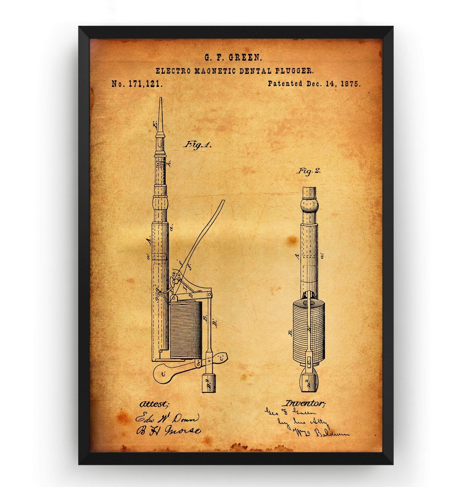 Dentist Drill 1875 Patent Print - Magic Posters