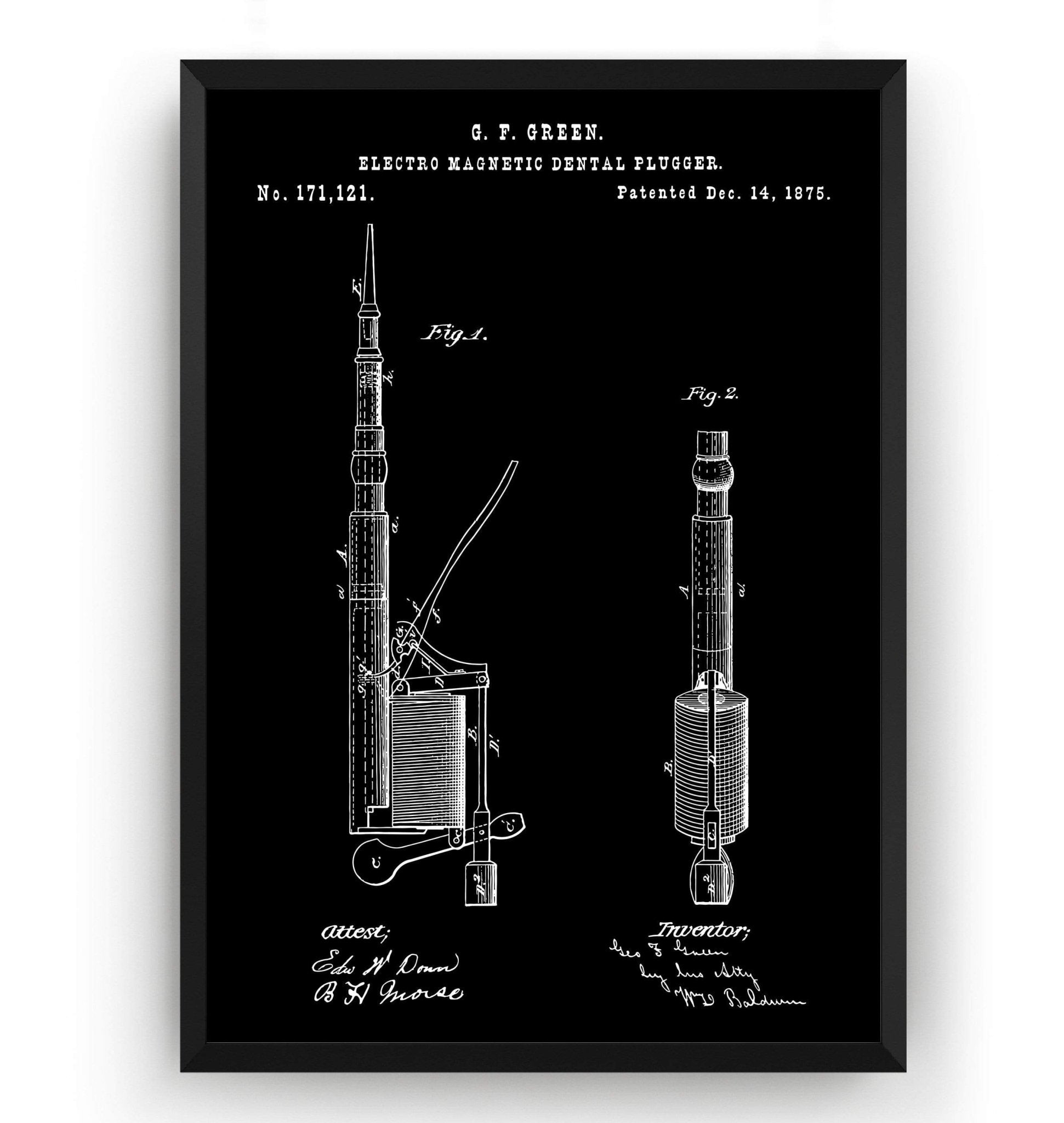 Dentist Drill 1875 Patent Print - Magic Posters