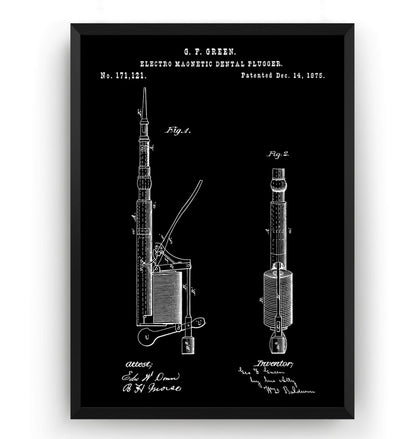 Dentist Drill 1875 Patent Print - Magic Posters