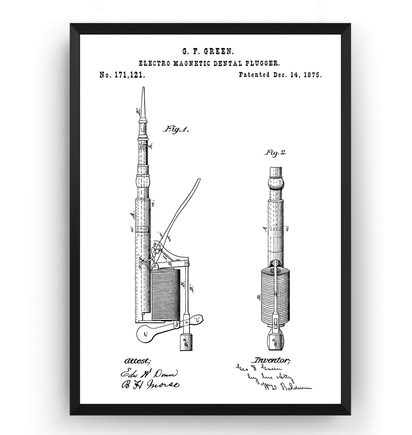 Dentist Drill 1875 Patent Print - Magic Posters