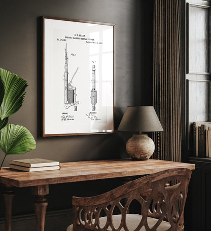 Dentist Drill 1875 Patent Print - Magic Posters