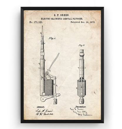 Dentist Drill 1875 Patent Print - Magic Posters