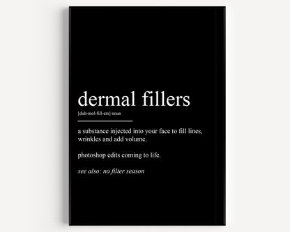 Dermal Fillers Definition Print - Magic Posters