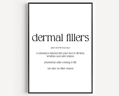 Dermal Fillers Definition Print - Magic Posters