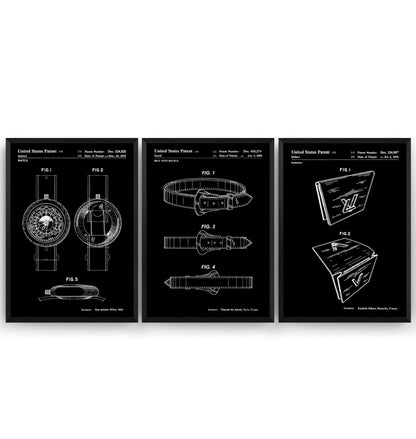 Designer Fashion Set Of 3 Patent Prints - Magic Posters