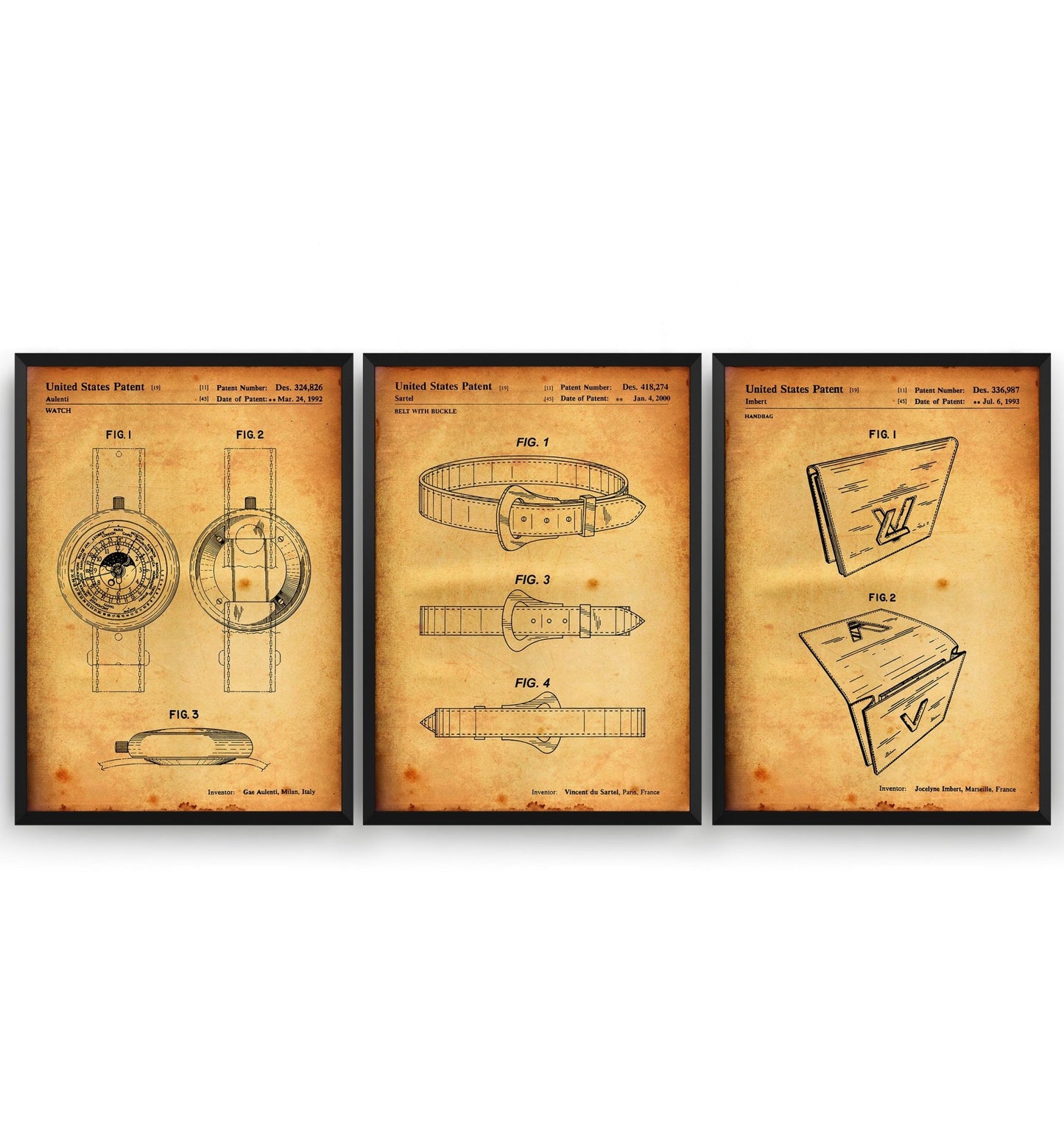 Designer Fashion Set Of 3 Patent Prints - Magic Posters