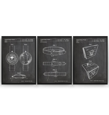 Designer Fashion Set Of 3 Patent Prints - Magic Posters