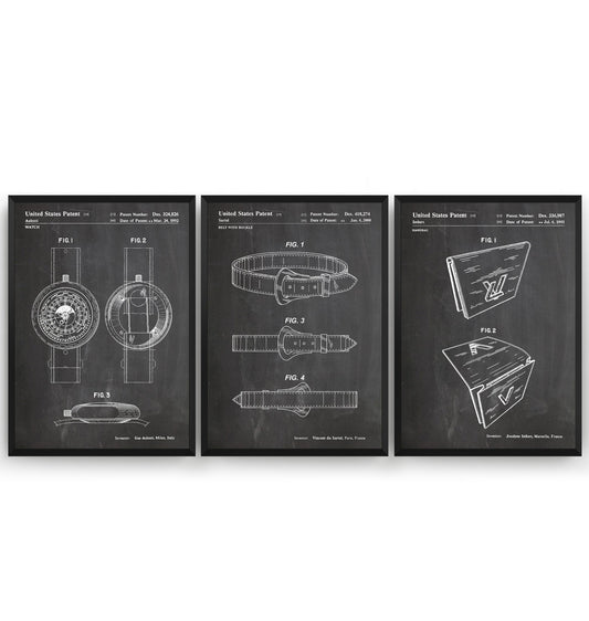 Designer Fashion Set Of 3 Patent Prints - Magic Posters