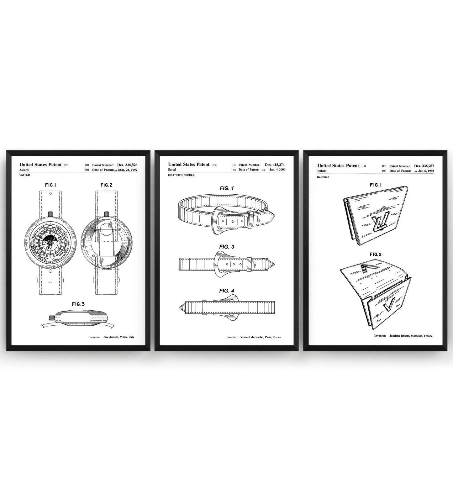 Designer Fashion Set Of 3 Patent Prints - Magic Posters