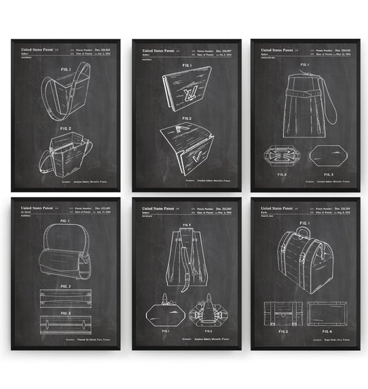 Designer Handbag Set Of 6 Patent Prints - Magic Posters