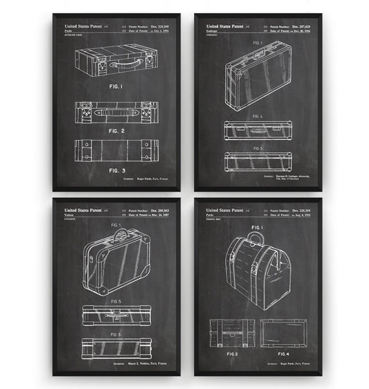 Designer Travel Set Of 4 Patent Prints - Magic Posters