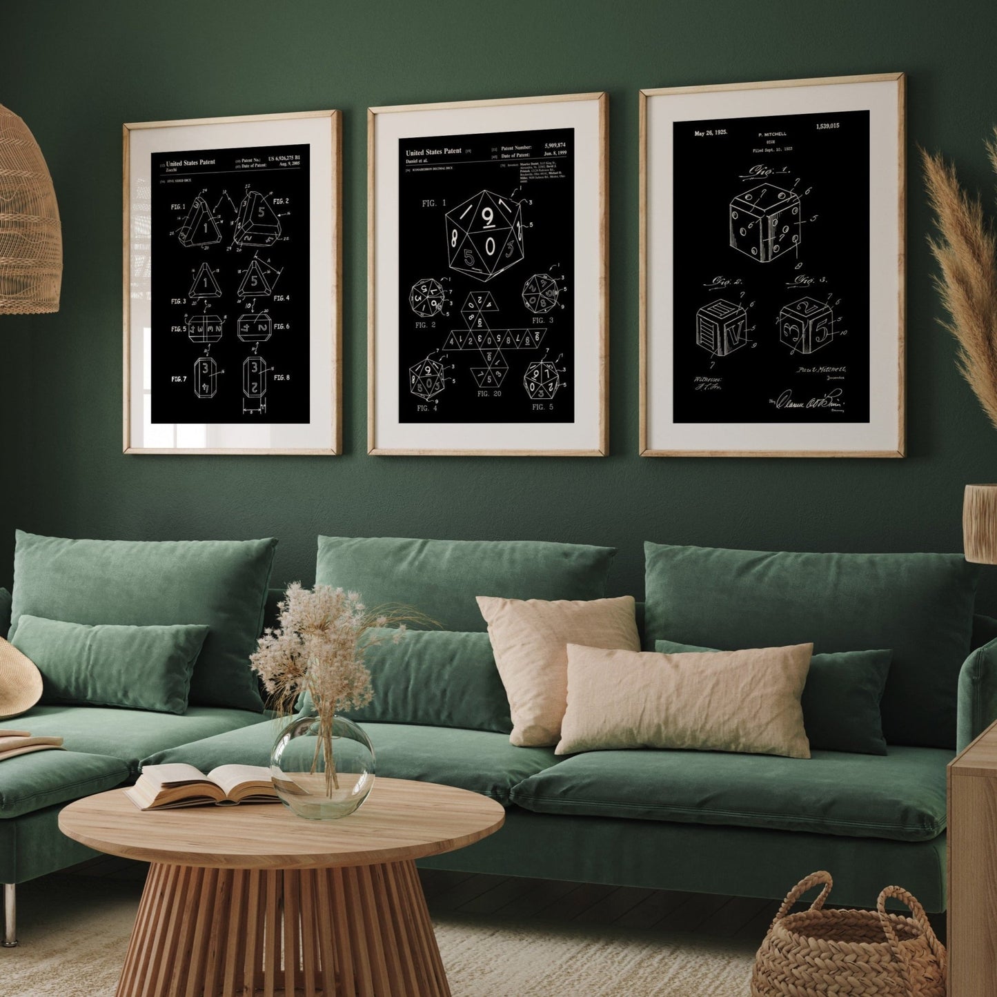 Dice Set Of 3 Patent Prints - Magic Posters