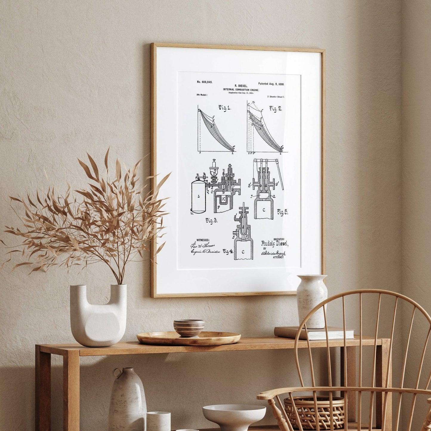 Diesel Combustion Engine Page 1 Patent Print - Magic Posters