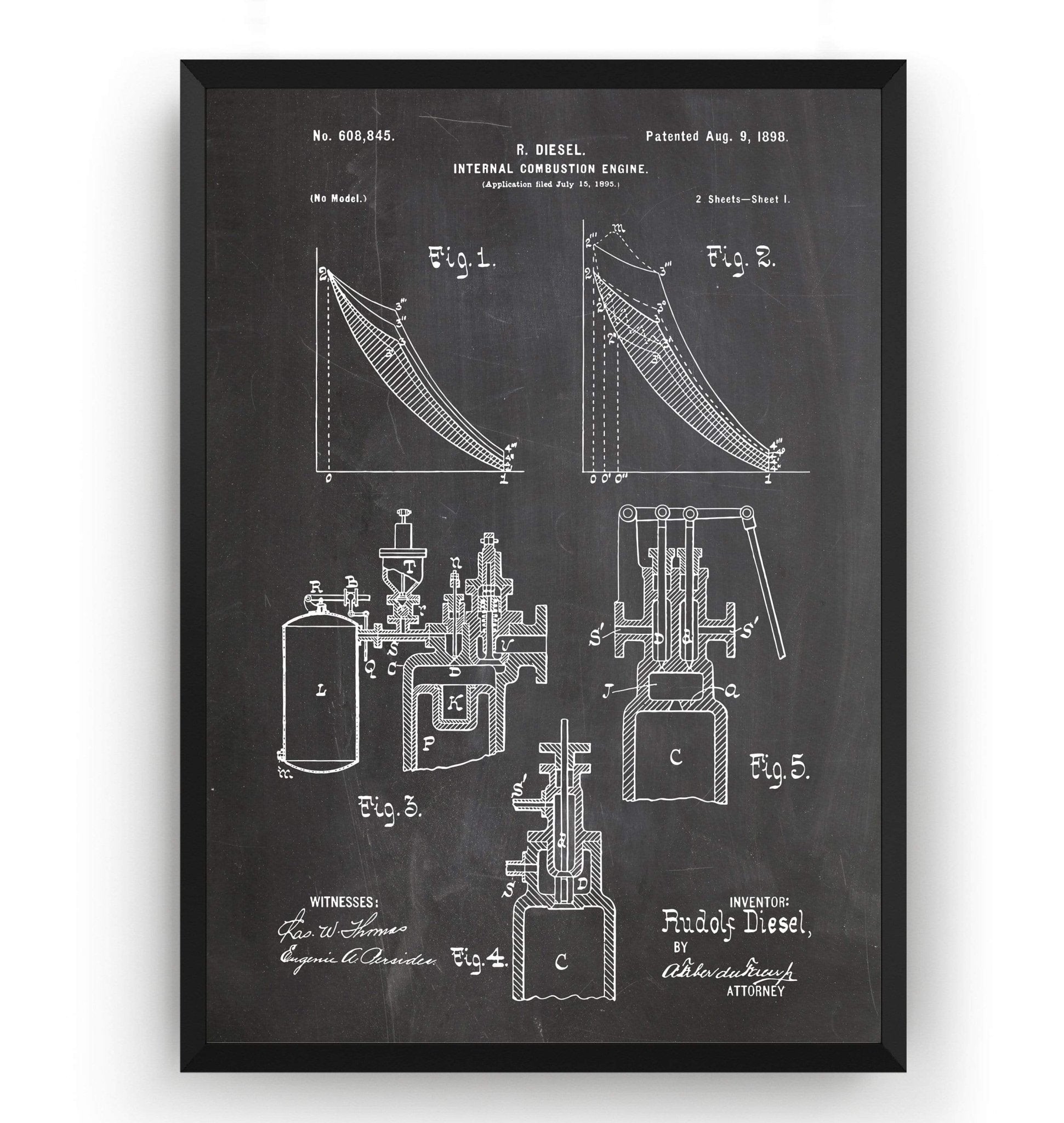 Diesel Combustion Engine Page 1 Patent Print - Magic Posters